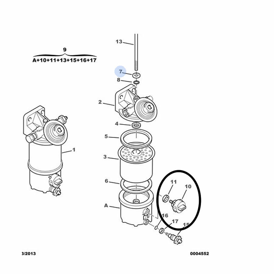 SENSOR AGUA FILTRO GAS OIL